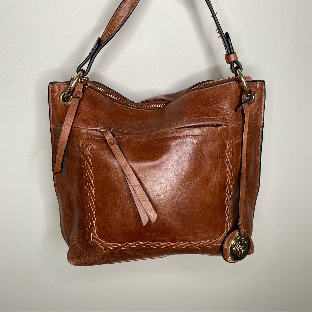 Tommy Bahama Tan Leather Crossbody Purse